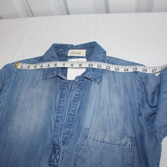 Bella Dahl Womens Chambray Tencel Tunic Popover 3/4 Sleeves Size Small NWT - Picture 8 of 9